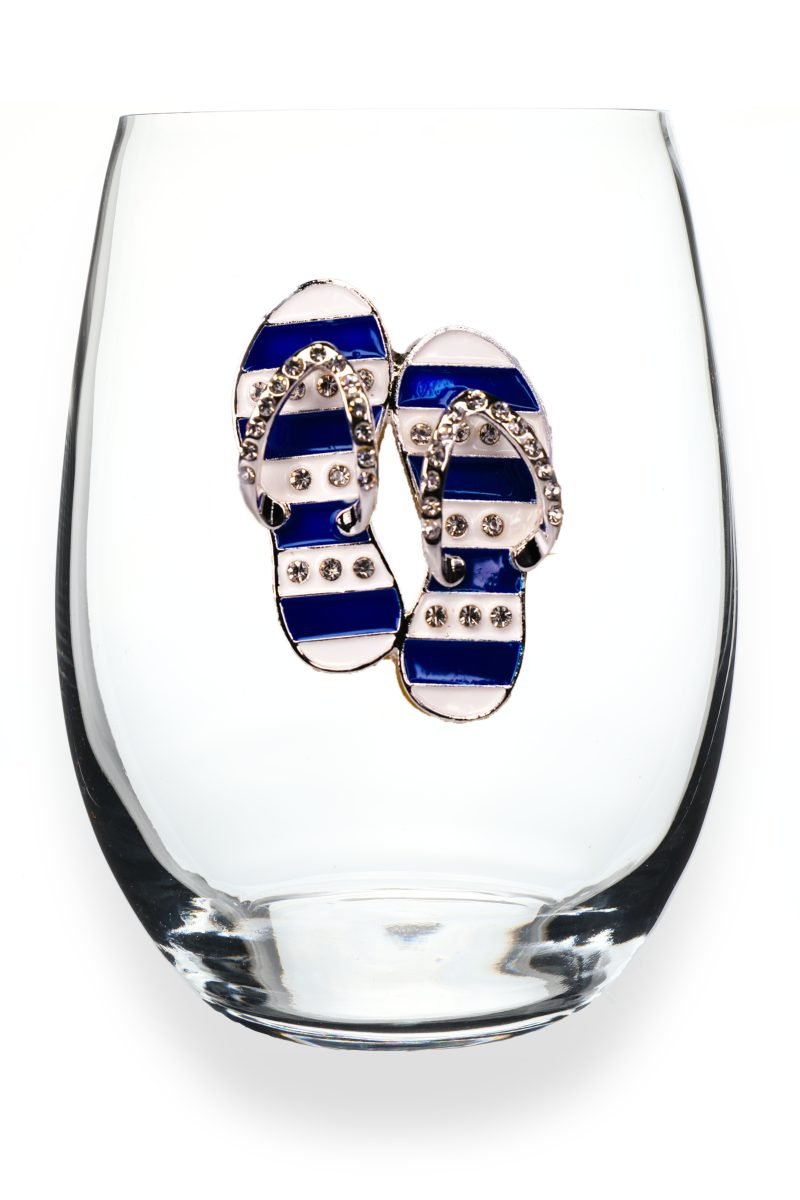 JEWELED FLIP FLOP STEMLESS WINE GLASS - Molly's! A Chic and Unique Boutique 