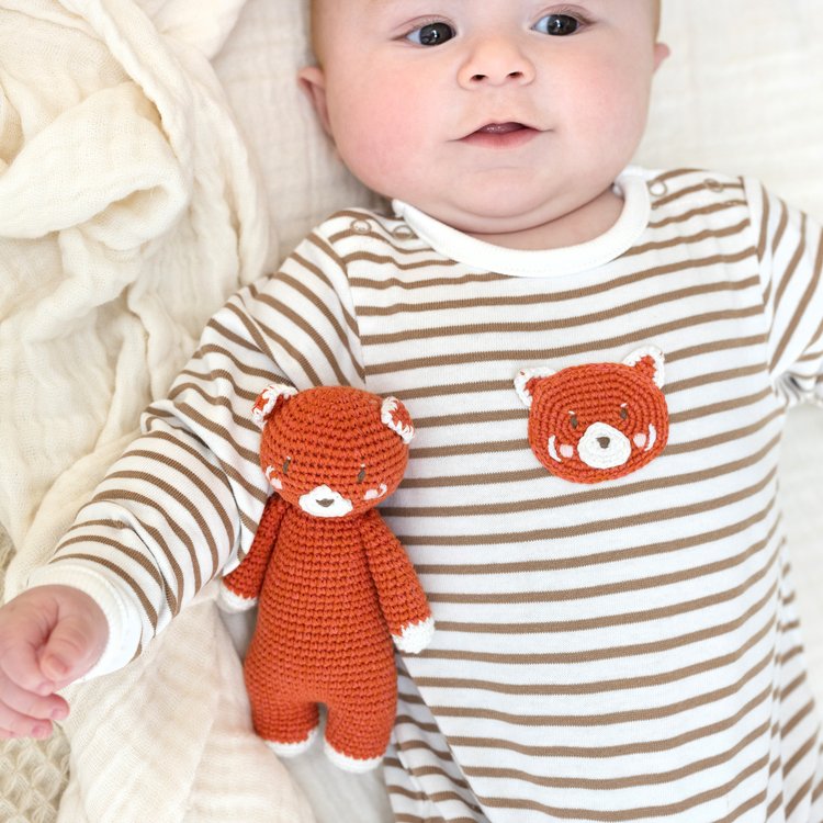 Crochet Rusty Panda Baby Romper - Molly's! A Chic and Unique Boutique 