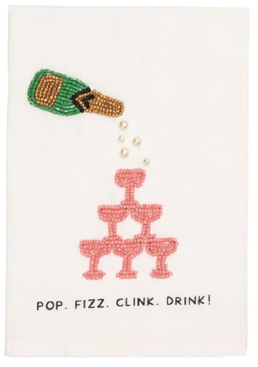 CHAMPAGNE TOWER BEADED TOWEL - Molly's! A Chic and Unique Boutique 