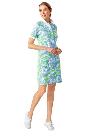 PIQUE SERVE IT UP DRESS- FLORA