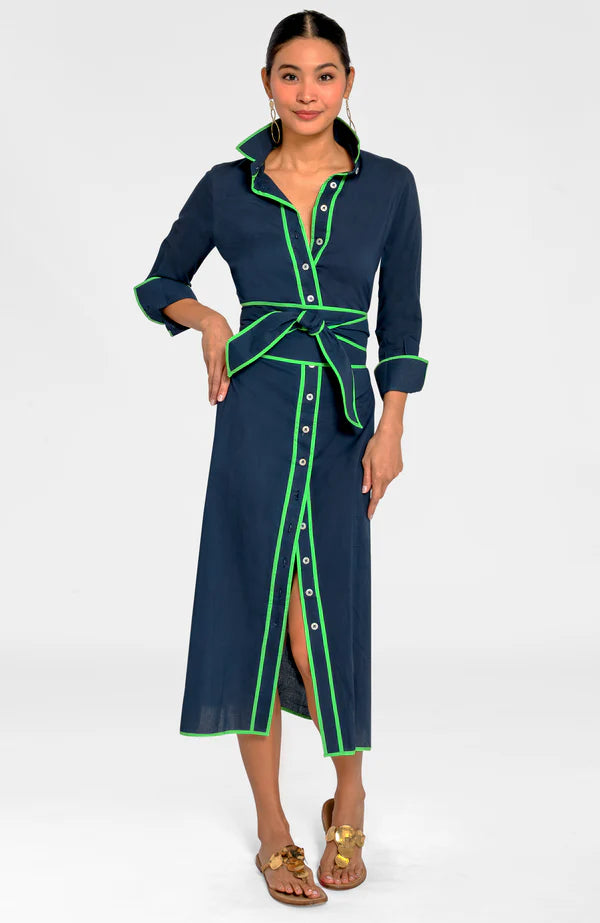 SHIRT TAILS LONG DRESS- NAVY - Molly's! A Chic and Unique Boutique 