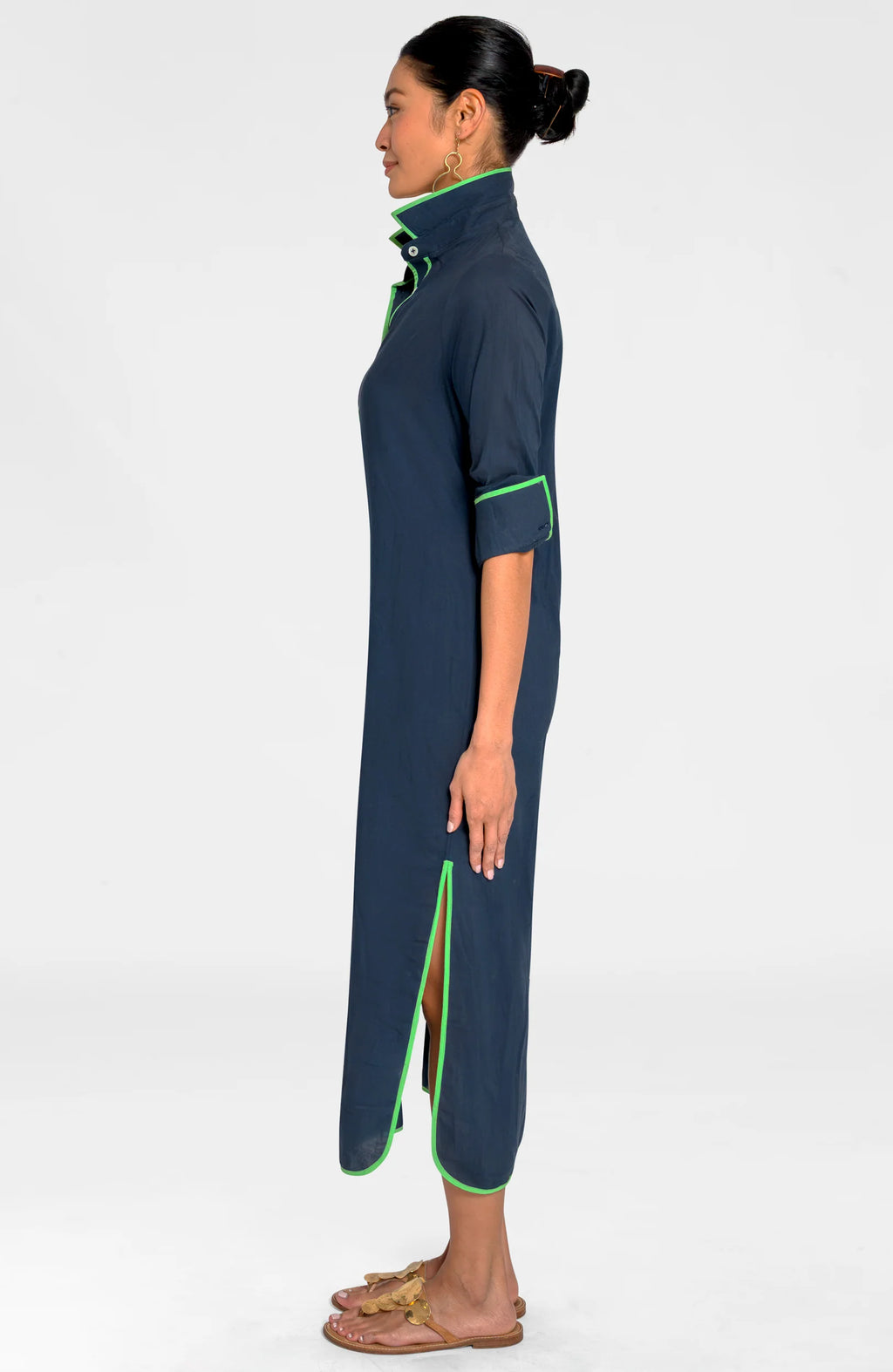 SHIRT TAILS LONG DRESS- NAVY - Molly's! A Chic and Unique Boutique 