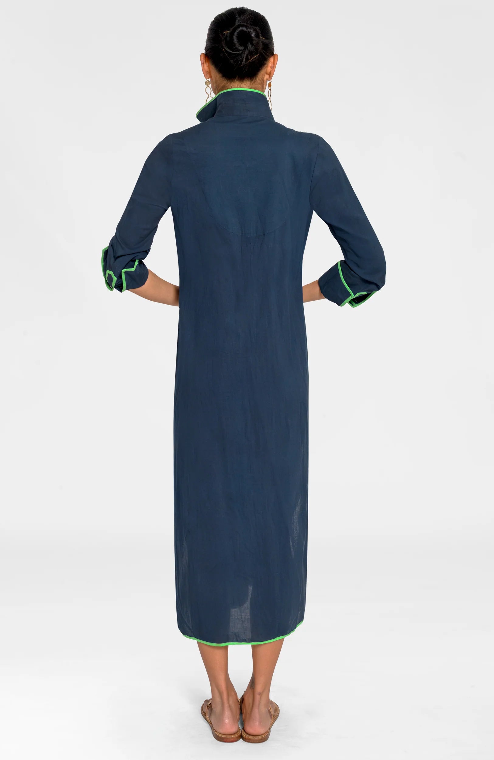 SHIRT TAILS LONG DRESS- NAVY - Molly's! A Chic and Unique Boutique 