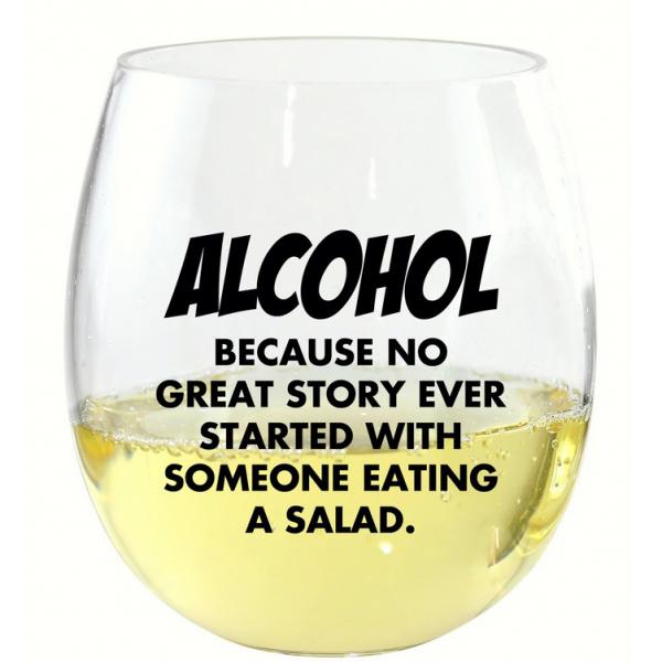 BECAUSE NO GREAT STORY EVER WINE TUMBLER