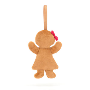 FESTIVE FOLLY GINGERBREAD RUBY ORNAMENT