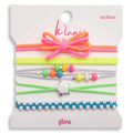 "Glow" Neon with Silver Accents Hair Tie Bracelets