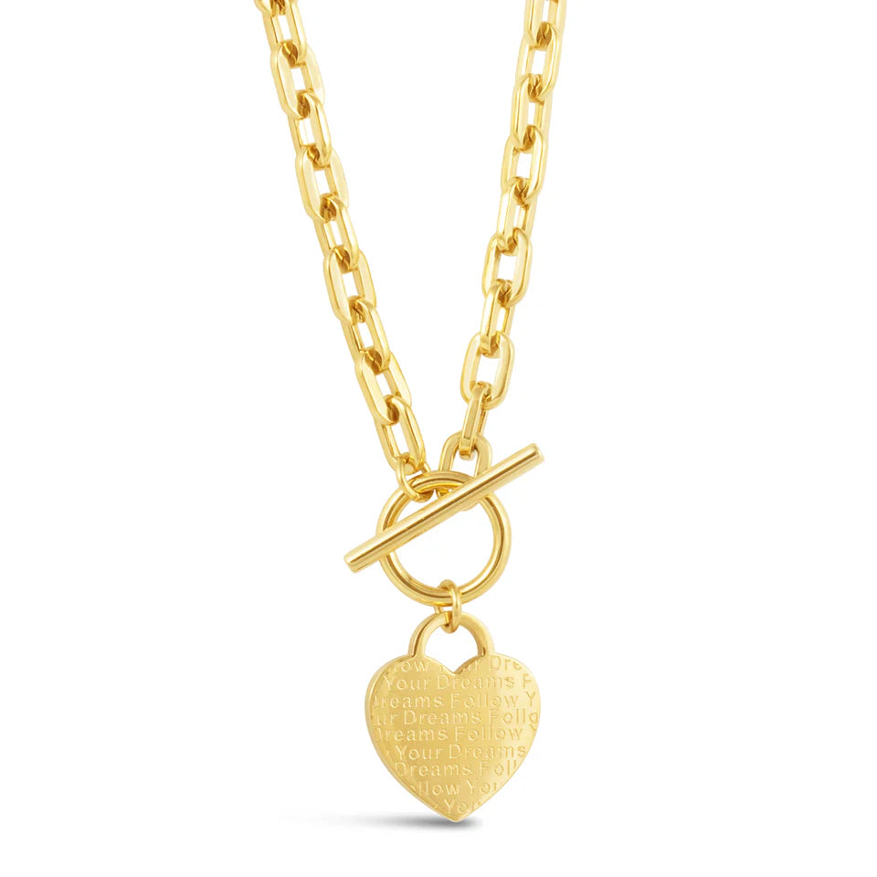 HEART TOGGLE NECKLACE GOLD - Molly's! A Chic and Unique Boutique 