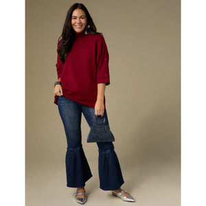 Heavenly-Luxe Short Sleeve Funnel Neck with Button Detail (available in two colors) - Molly's! A Chic and Unique Boutique 