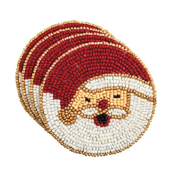 SANTA BEADED COASTER SET *PREVIEW* - Molly's! A Chic and Unique Boutique 