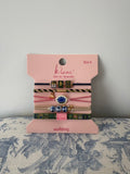 "Mahjong" Pink with Mahjong Tile and Patch Accent Hair Tie Bracelets