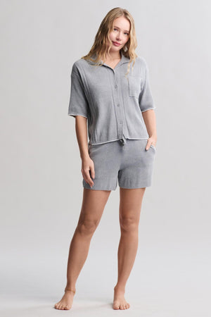 COZYCHIC ULTRA LITE CONTRAST SCALLOP SHORT SLEEVE SHIRT AND SHORT SET *PREVIEW* - Molly's! A Chic and Unique Boutique 