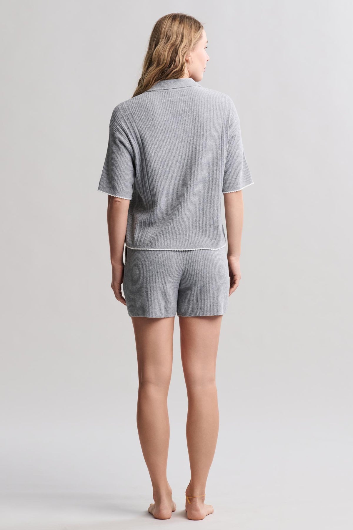 COZYCHIC ULTRA LITE CONTRAST SCALLOP SHORT SLEEVE SHIRT AND SHORT SET *PREVIEW* - Molly's! A Chic and Unique Boutique 