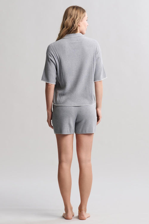 COZYCHIC ULTRA LITE CONTRAST SCALLOP SHORT SLEEVE SHIRT AND SHORT SET *PREVIEW* - Molly's! A Chic and Unique Boutique 