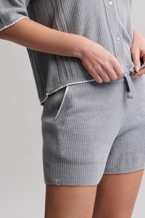 COZYCHIC ULTRA LITE CONTRAST SCALLOP SHORT SLEEVE SHIRT AND SHORT SET *PREVIEW* - Molly's! A Chic and Unique Boutique 