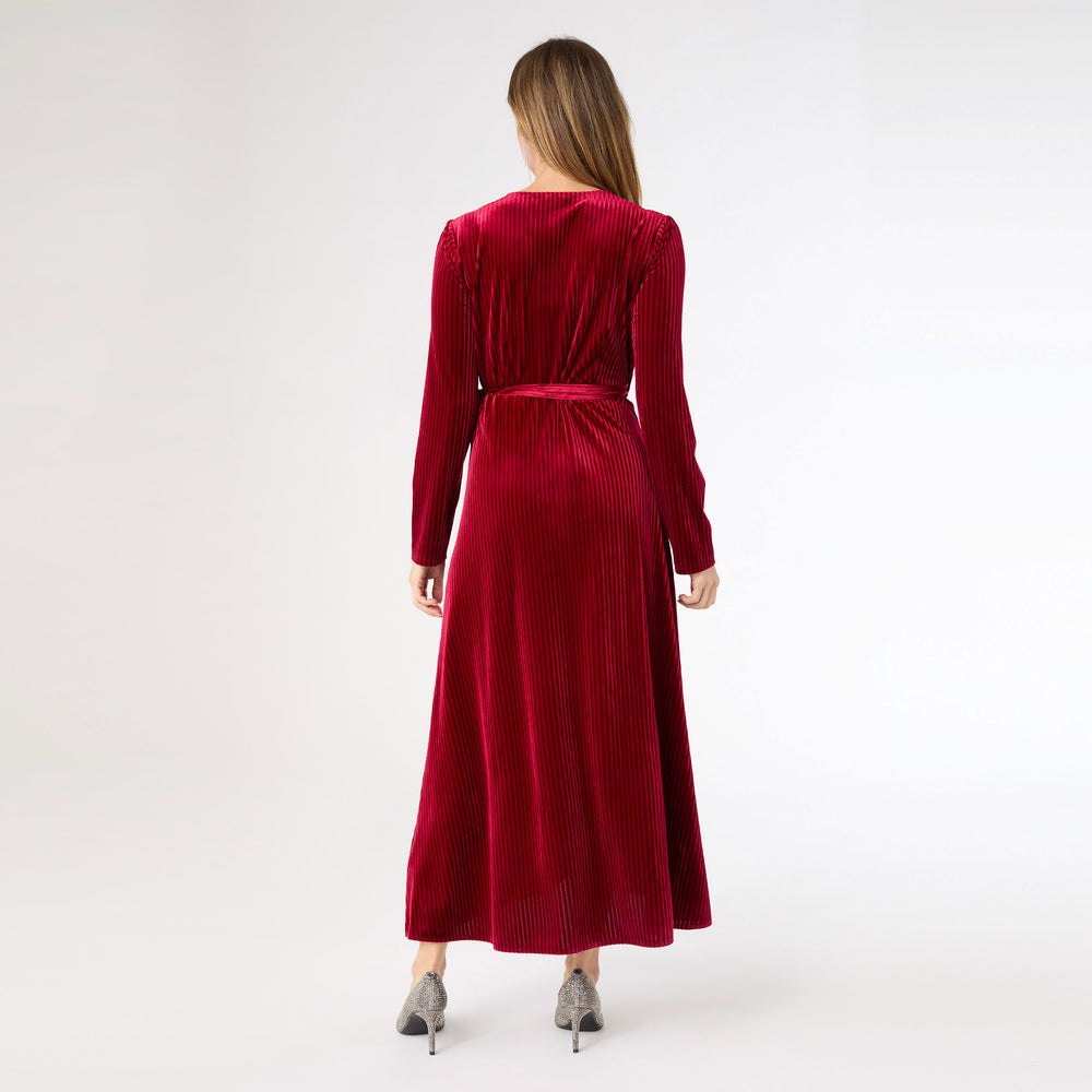 IVA TEXTURED STRIPE VELOUR WRAP DRESS *PREVIEW* (NEED PICTURE OF BLACK) - Molly's! A Chic and Unique Boutique 