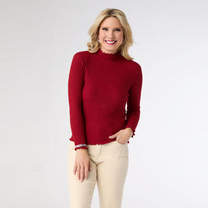 AVALEE FUNNEL NECK CABLE KNIT SWEATER *PREVIEW* - Molly's! A Chic and Unique Boutique 