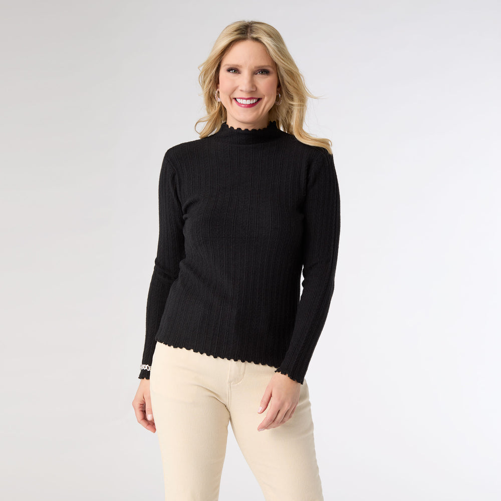 AVALEE FUNNEL NECK CABLE KNIT SWEATER *PREVIEW* - Molly's! A Chic and Unique Boutique 