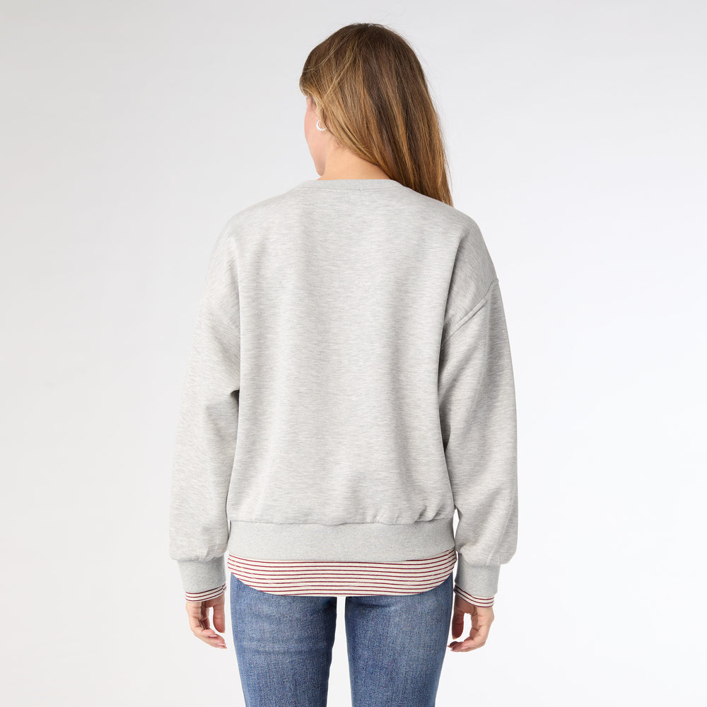 ASTORIA SPARKLE SWEATSHIRT WITH STRIPE TRIM *PREVIEW* - Molly's! A Chic and Unique Boutique 