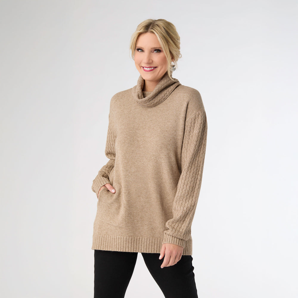 HEAVENLY-LUXE COWL NECK CABLE SWEATER WITH POCKETS *PREVIEW* - Molly's! A Chic and Unique Boutique 