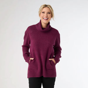 HEAVENLY-LUXE COWL NECK CABLE SWEATER WITH POCKETS *PREVIEW* - Molly's! A Chic and Unique Boutique 