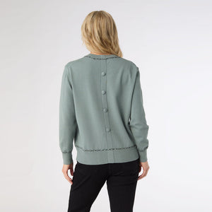 BRAELYN BUTTON BACK SWEATER WITH RHINESTONES *PREVIEW* - Molly's! A Chic and Unique Boutique 