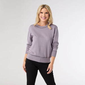 BRAELYN BUTTON BACK SWEATER WITH RHINESTONES *PREVIEW* - Molly's! A Chic and Unique Boutique 