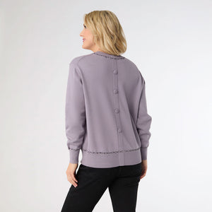 BRAELYN BUTTON BACK SWEATER WITH RHINESTONES *PREVIEW* - Molly's! A Chic and Unique Boutique 