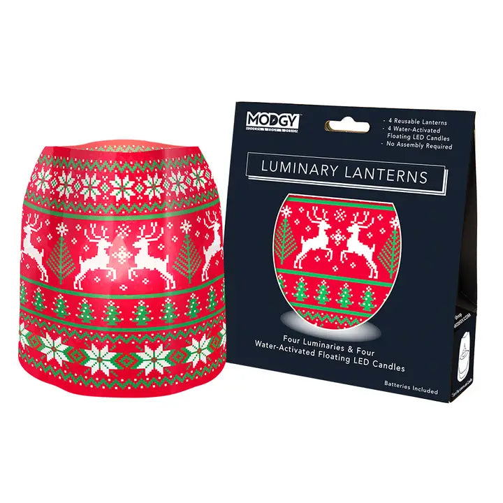 DEER THEY COME- UGLY SWEATER LUMINARY LANTERN