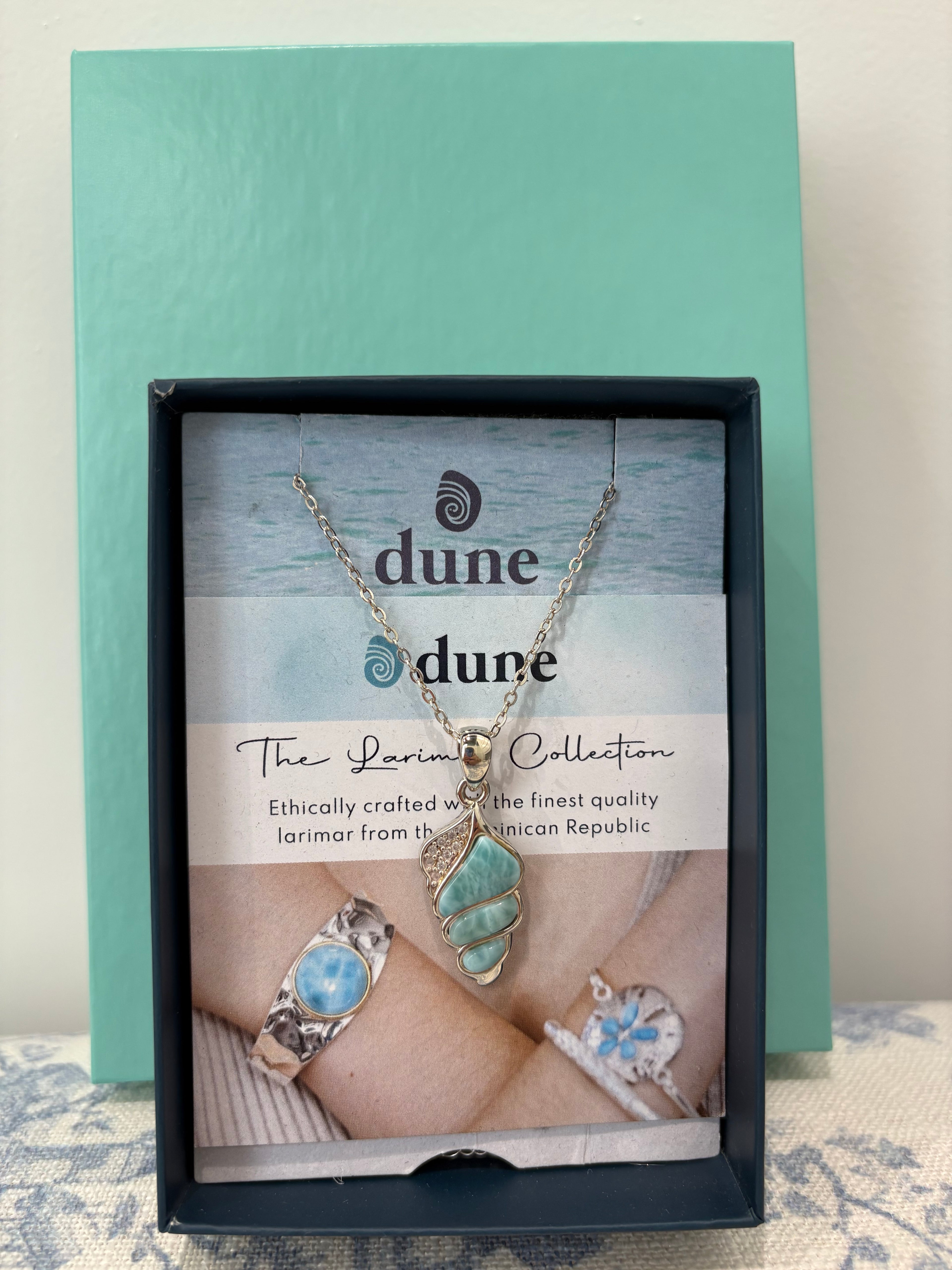 CONCH SHELL NECKLACE- LARIMAR