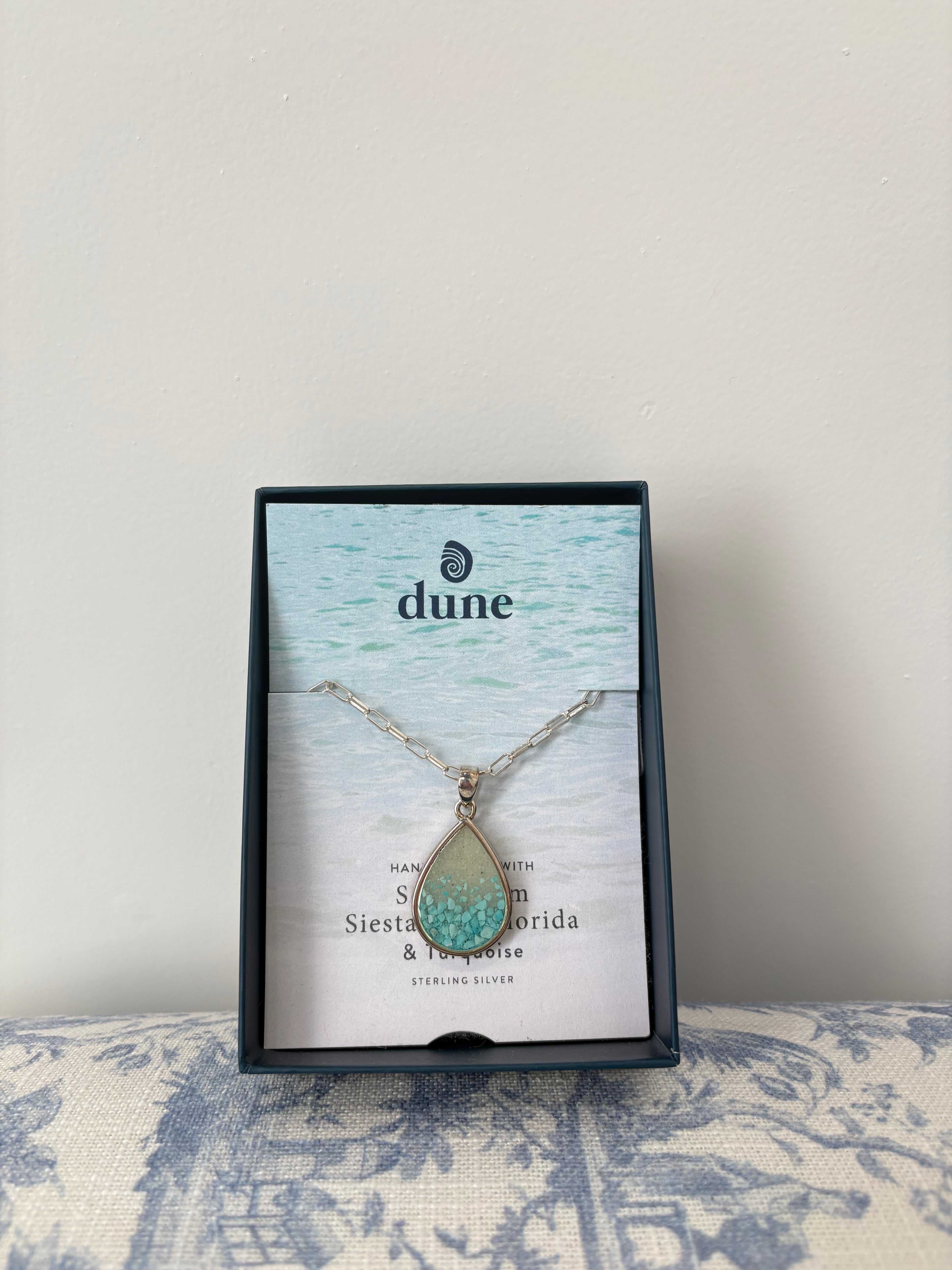 LARGE TEARDROP NECKLACE- TURQUOISE GRADIENT