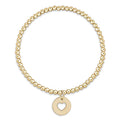 Classic Gold 3mm Bead Bracelet - Love Gold Disc - Molly's! A Chic and Unique Boutique 