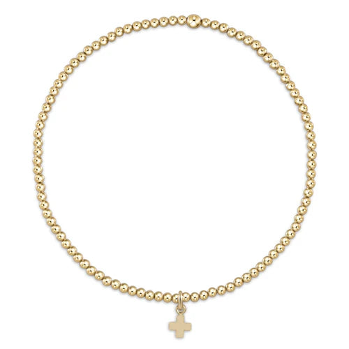 Egirl Classic Gold 2mm Bead Bracelet- Signature Cross Small Gold Charm - Molly's! A Chic and Unique Boutique 