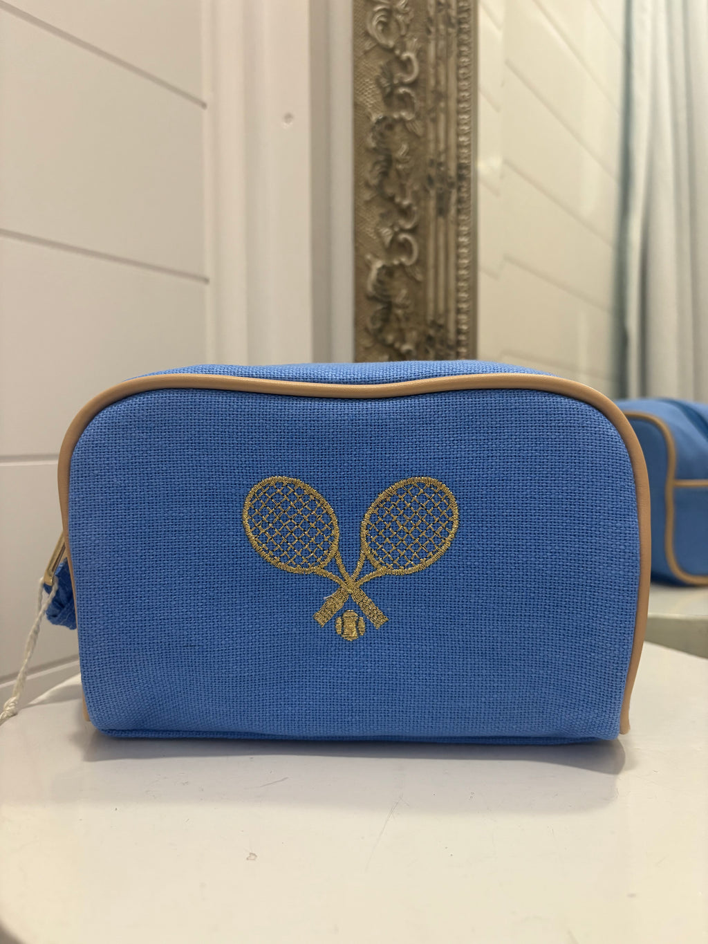 BLUE TRAVEL POUCH TENNIS RACKETS - Molly's! A Chic and Unique Boutique 