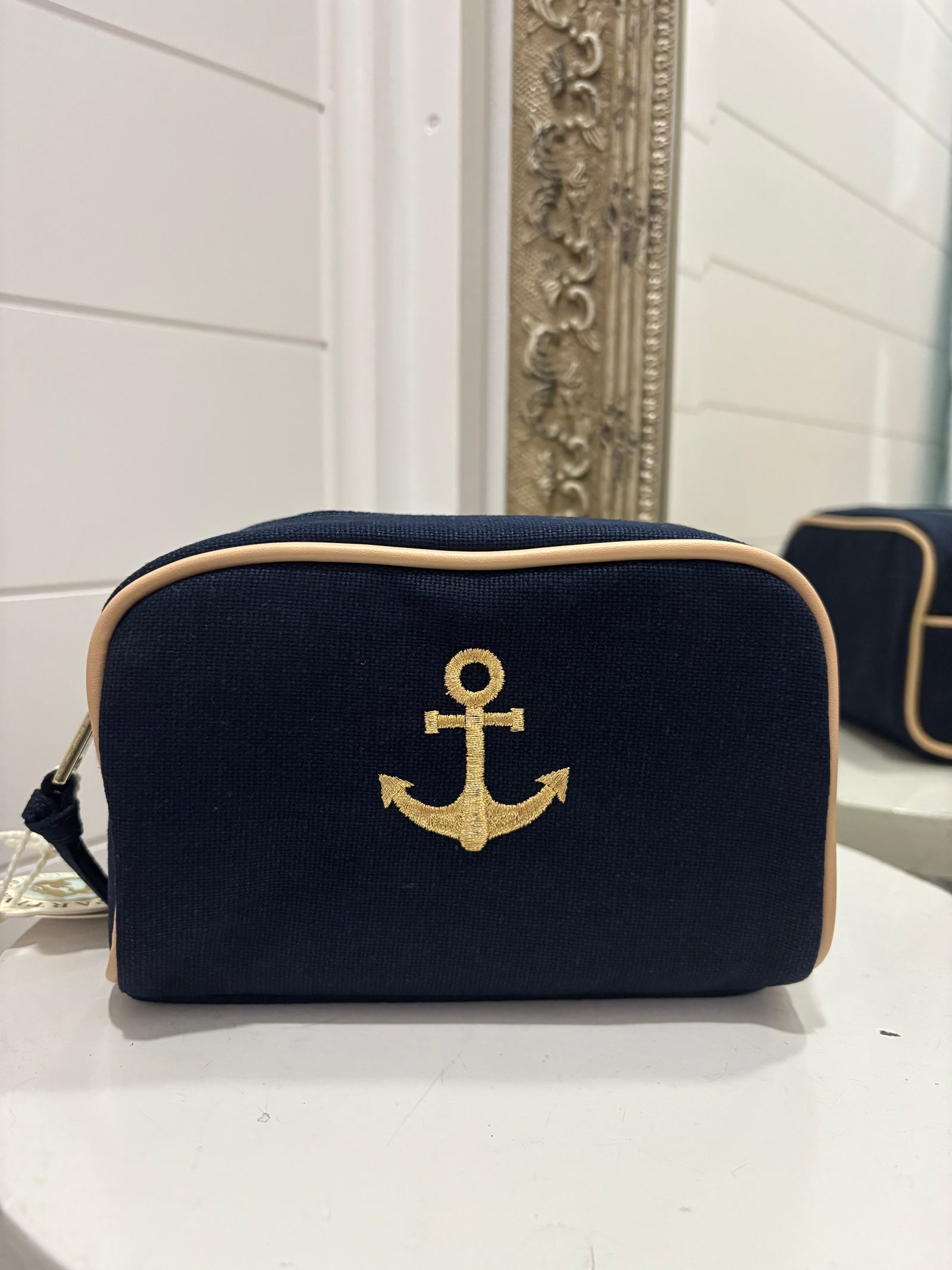 NAVY TRAVEL POUCH ANCHOR - Molly's! A Chic and Unique Boutique 