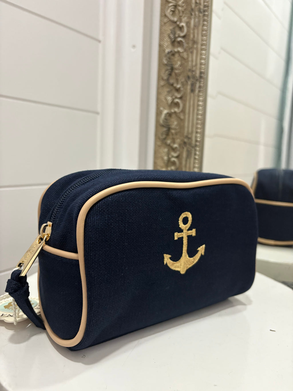 NAVY TRAVEL POUCH ANCHOR - Molly's! A Chic and Unique Boutique 