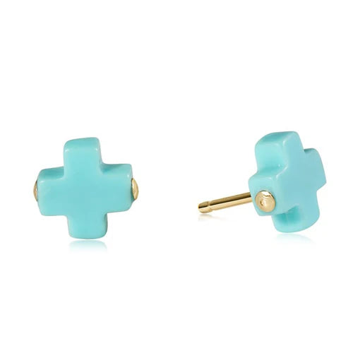 Signature Cross Stud- Turquoise - Molly's! A Chic and Unique Boutique 