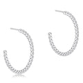 Beaded Classic 1.25" Post Hoop- 3mm Sterling - Molly's! A Chic and Unique Boutique 