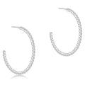 Beaded Classic 1.25" Post Hoop- 2mm Sterling - Molly's! A Chic and Unique Boutique 