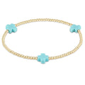 SIGNATURE CROSS GOLD PATTERN 2MM BEAD BRACELET - Molly's! A Chic and Unique Boutique 