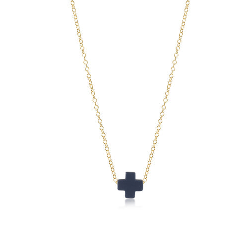 16" SIGNATURE CROSS NECKLACE NAVY - Molly's! A Chic and Unique Boutique 