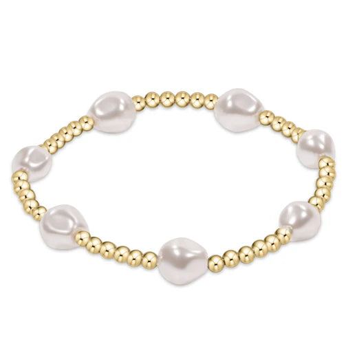 Extends Admire Gold or Sterling 3mm Bead Bracelet- Pearl - Molly's! A Chic and Unique Boutique 