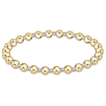 Classic Grateful Pattern 5mm Bead Bracelet- Mixed Metal - Molly's! A Chic and Unique Boutique 