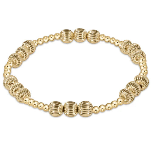 Dignity Joy Pattern 6mm Bead Bracelet- Gold - Molly's! A Chic and Unique Boutique 