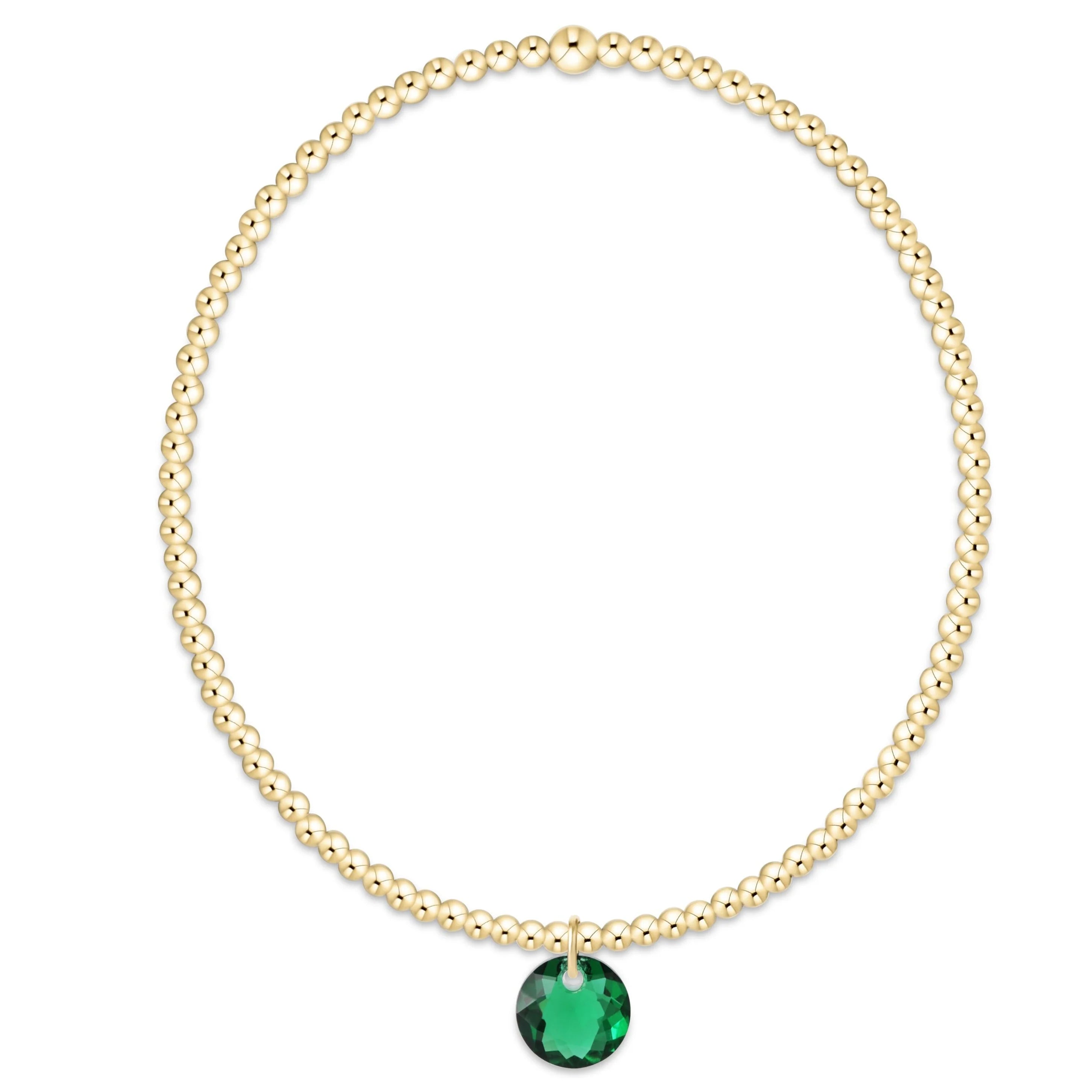 Classic Gold 3mm Bracelet - Reflection Charm - 05