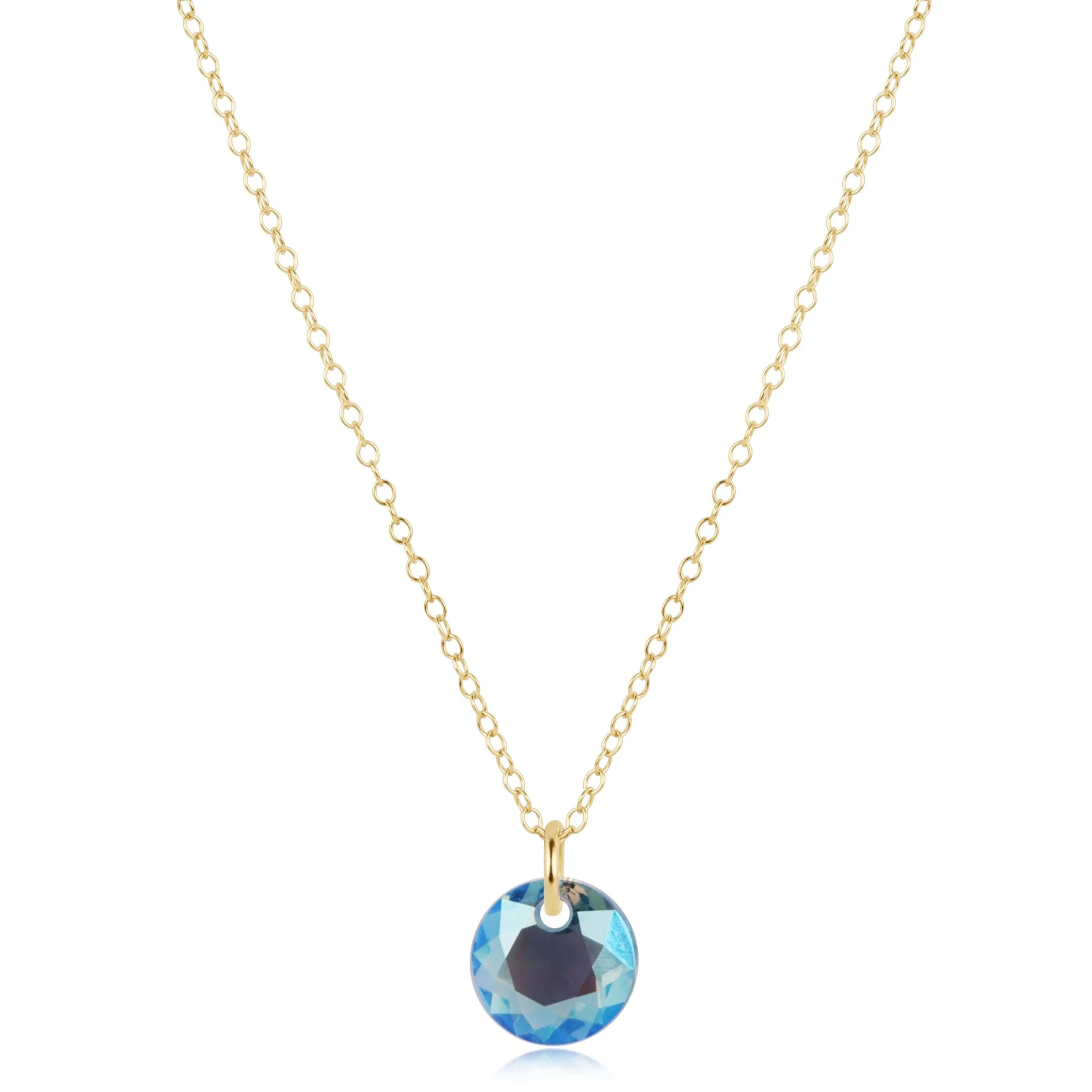 16" Necklace Gold - Reflection Small Charm - 03