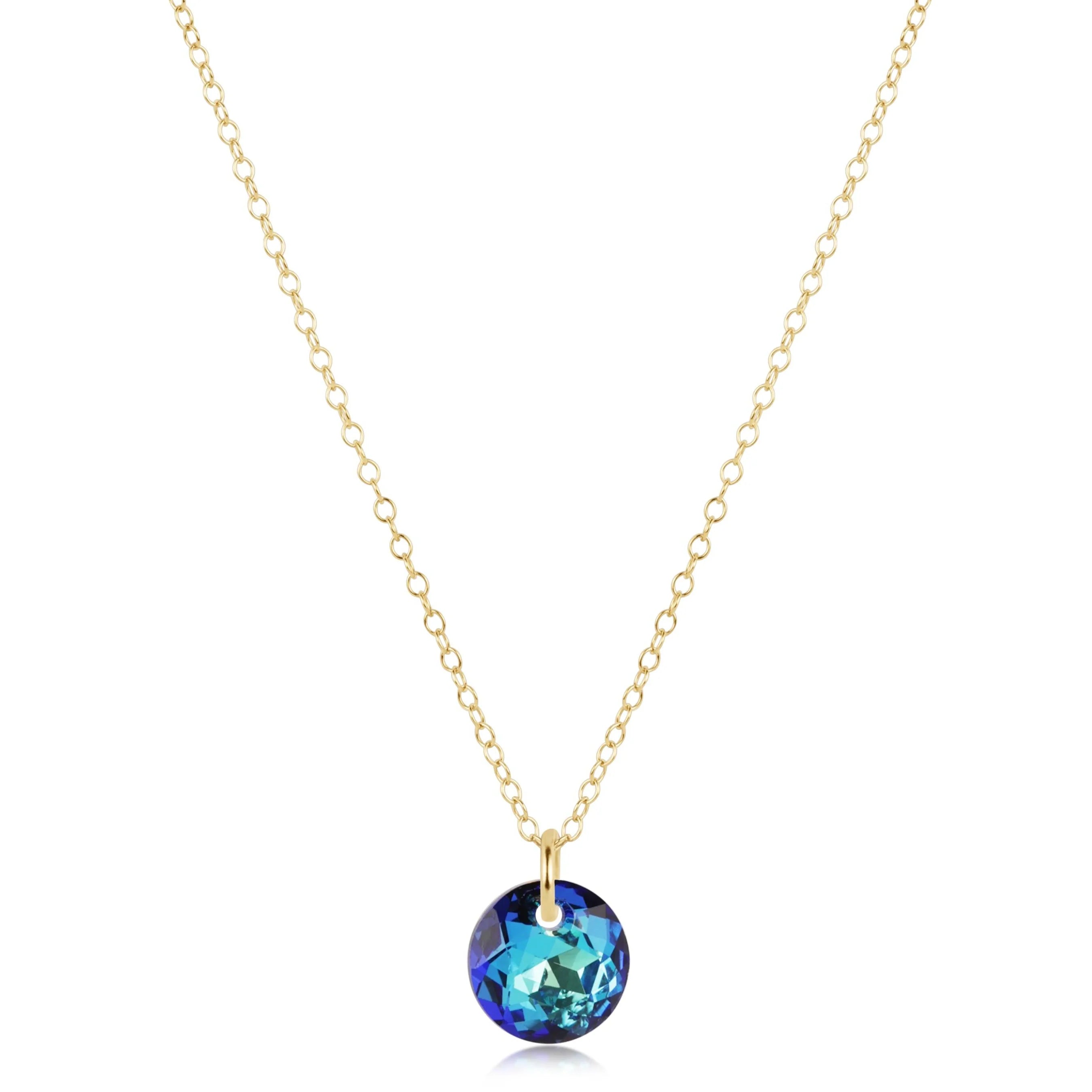 16" Necklace Gold - Reflection Small Charm - 12