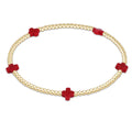 SIGNATURE CROSS SMALL 2MM GOLD BRACELET- RED