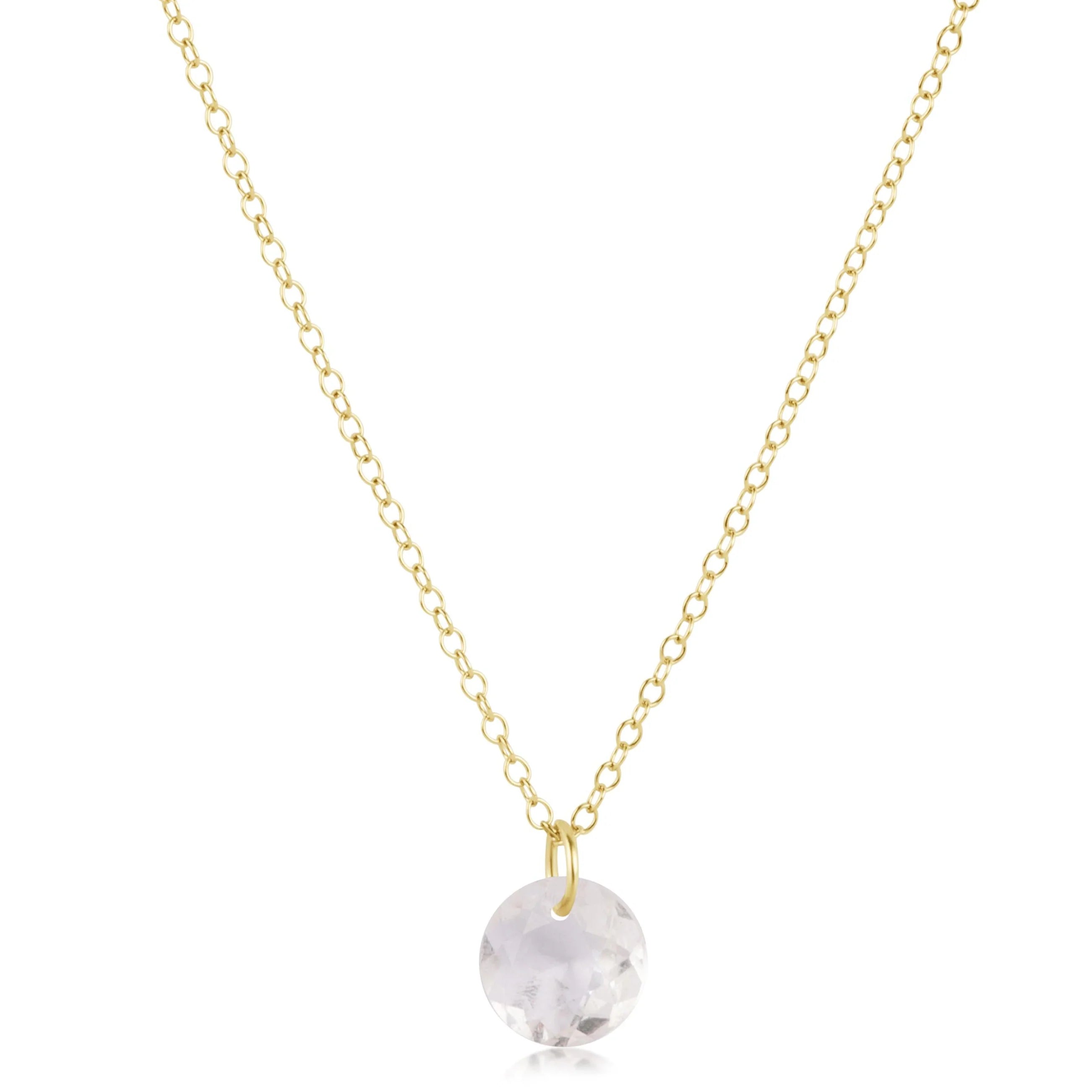 16" Necklace Gold - Reflection Small Charm - 04