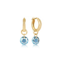 Huggie Gold 0.5" Hoop- Reflection Small Charm- 03