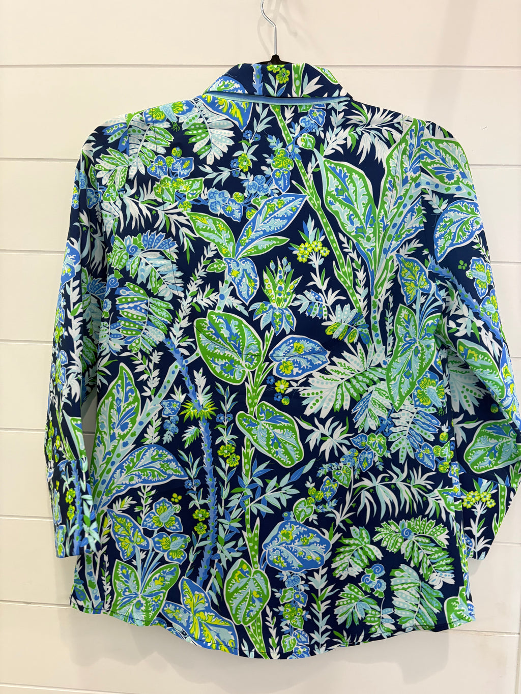 BOYFRIEND SHIRT- VINTAGE VINES NAVY - Molly's! A Chic and Unique Boutique 